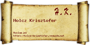 Holcz Krisztofer névjegykártya